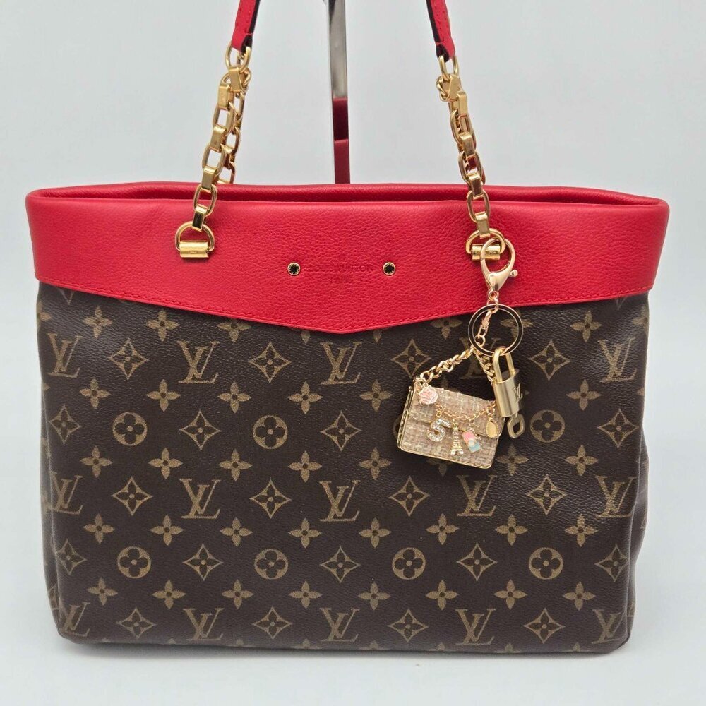 Authentic Louis Vuitton Padlock & Key Gold ✨Unbranded Tweed Bag Charm Keychain - Picture 2 of 9
